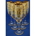 Set of 6 Gold Accented Champagne Flutes