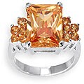 14k Gold Orange Diamoness CZ Cocktail Ring