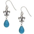 Gerald David Bauman Silver Fleur de Lis Earrings