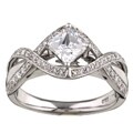 14k Gold CZ and 2/5ct TDW Engagement Ring (G-H, I1)