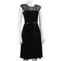 London Times Women's Sleeveless Velvet Dress