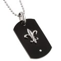 Titanium Fleur de Lis Dog Tag Necklace