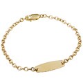 14k Yellow Gold Children's Plaque Bracelet