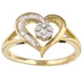 10k Yellow Gold 1/4ct TDW Diamond Heart Ring (H-I, I2-I3)