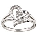 10k White Gold 1/6ct TDW Diamond Heart Ring (H-I, I2-I3)