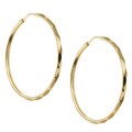 18k Yellow Gold over Silver Faceted Hoop Earrings