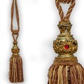 Gold and Crystal Stud Tassel Tiebacks (Set of 2)