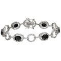 Sterling Silver 7-inch Black and White CZ Bracelet