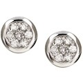 Sterling Silver Pave Cubic Zirconia Stud Earrings