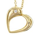Elsa M 18k Gold over Silver CZ Heart Necklace
