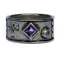 Sterling Silver Amethyst and Moonstone 'Goddess' Ring (Israel)