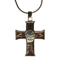 Reversible Goldplated Roman Glass Cross (Israel)