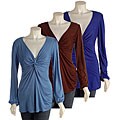 Lily Women's Long-sleeve Knotted Neck Shirt