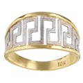 Chateau D'Argent 10k Gold Two-tone Greek Key Ring