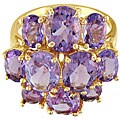 10k Yellow Gold 10-stone Cluster Amethyst Ring