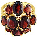 10k Yellow Gold 10-stone Cluster Garnet Ring