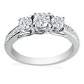 14k White Gold 1 1/2ct TDW Three-stone Ring (JK, I1-I2)