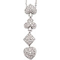 Silvertone CZ 17-inch Four Suits Necklace