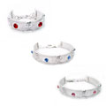 Buddy G's Skull on Mesh Collar with Crystals