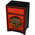Black/ Gold Floral Motif Cabinet/ End Table
