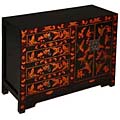 Asian Butterfly Motif Storage Cabinet/ End Table