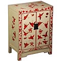 White/ Red/ Gold Butterfly Cabinet/ End Table
