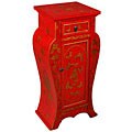Red and Gold Vase Frame Storage Cabinet/ End Table