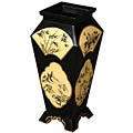 Antique Style Black Lacquer Decorative Wood Vase