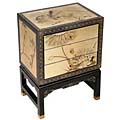 Gold and Black Chinese Standing Cabinet/ End Table