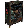 Black Lacquer Asian Storage Cabinet/ End Table