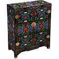 Tibetan-style Black Lacquer Cabinet/ End Table