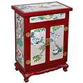Red/ Silver Lacquer Storage Cabinet