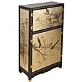 Gold/ Black Lacquer Chinese Storage Cabinet