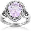 18k Gold Lavender Amethyst and 3/8ct TDW Diamond Ring (H, VS-SI)