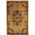 Handmade Classical Empire Ivory Wool Rug (5' x 8')