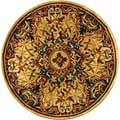 Handmade Classical Empire Ivory Wool Rug (3'6 Round)