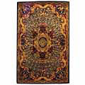 Classical Empire Royal Blue/ Burgundy Wool Rug (6' x 9')