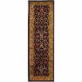 Classical Kerman Wool Navy/ Beige Rug (2'3 x 8')