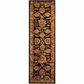 Classical Heirloom Navy/ Red Wool Rug (2'3 x 10')