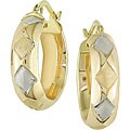 10k Two-tone Gold Hoop Earrings