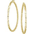 10k Yellow Gold Satin Finish Twisted Hoop Earrings