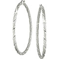 10k White Gold Twisted Hoop Earrings