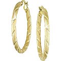 10k Yellow Gold Twisted Hoop Earrings