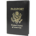 Boston Traveler Black Leather Passport Cover