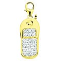 14k Gold 1/10ct TDW Diamond Cell Phone Charm