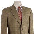 Wall Street Men's Tan Glen Plaid Blazer