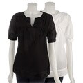 Campaigne Women's Silk Blend Split Neck Tunic