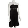 Badgley Mischka Accordion Pleat Strapless Dress