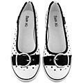 Dark Ali Women's White/ Black Polkabuckle Flats