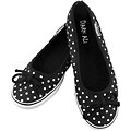 Dark Ali Women's White/ Black Dottie Flats